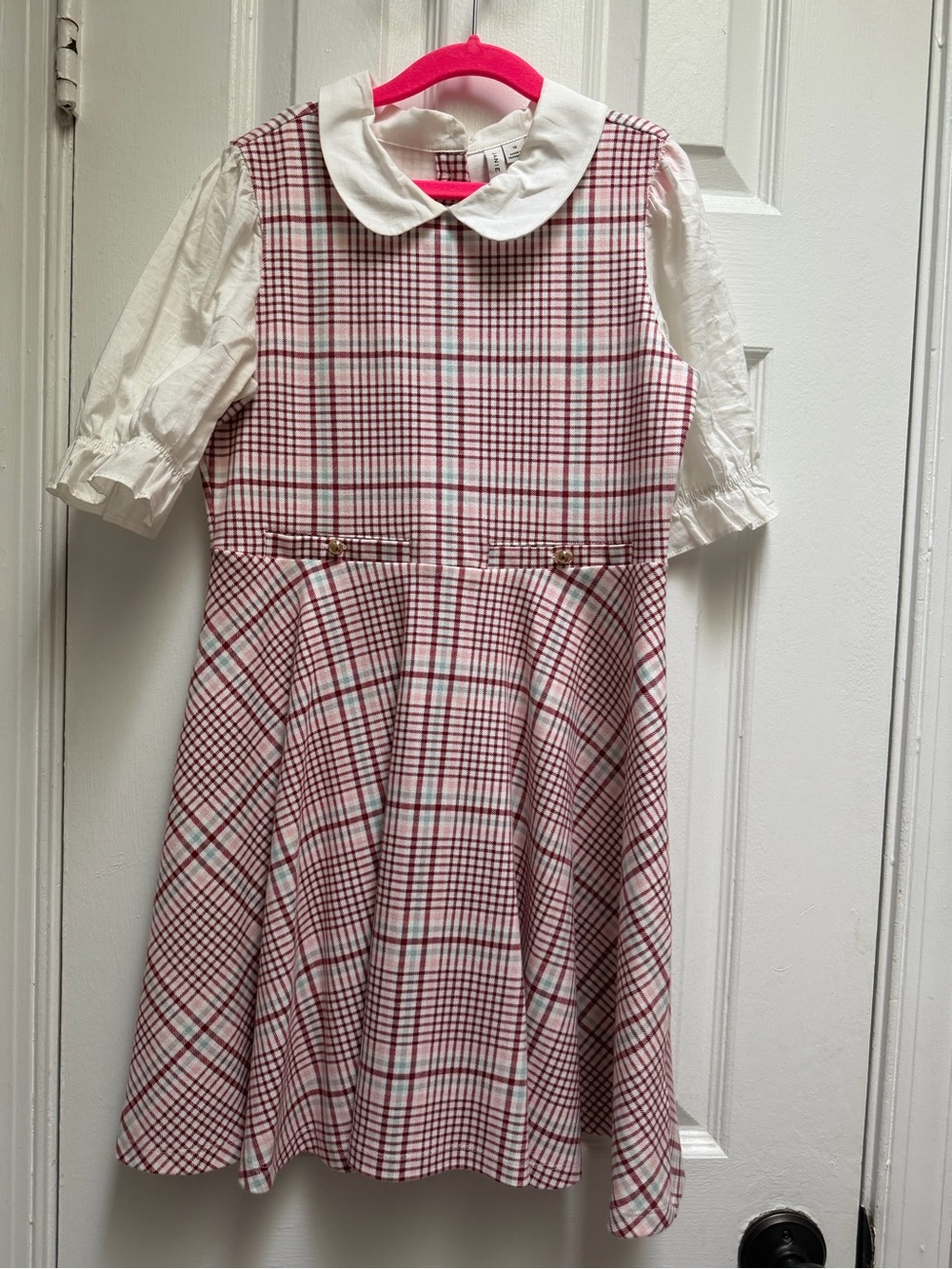 Janie and Jack Plaid Dress with Peter Pan Collar